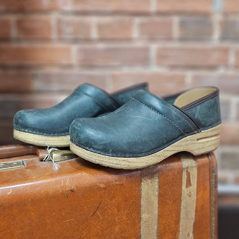 Teal Leather Dansko Clogs Size 39